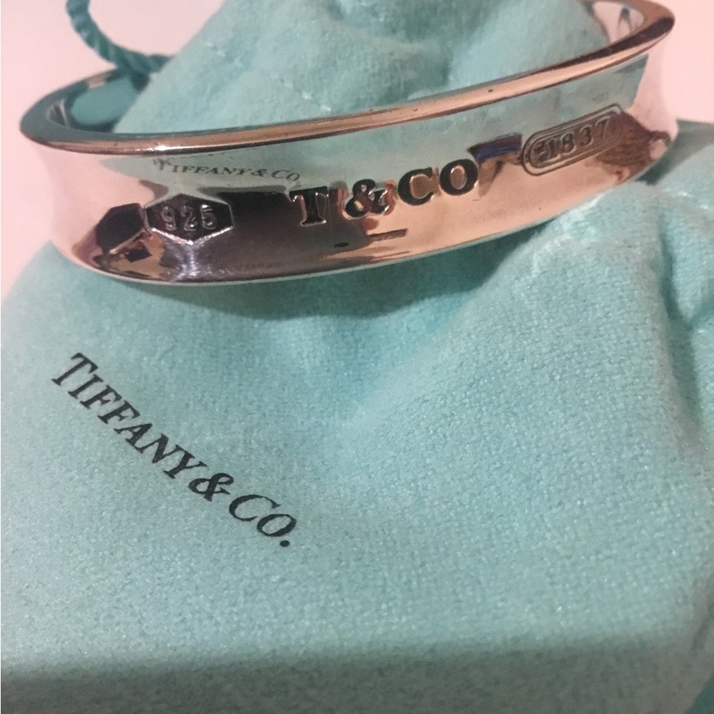 Authentic 925 Vintage Tiffany & Company 1837 Wide  Cuff Bracelet